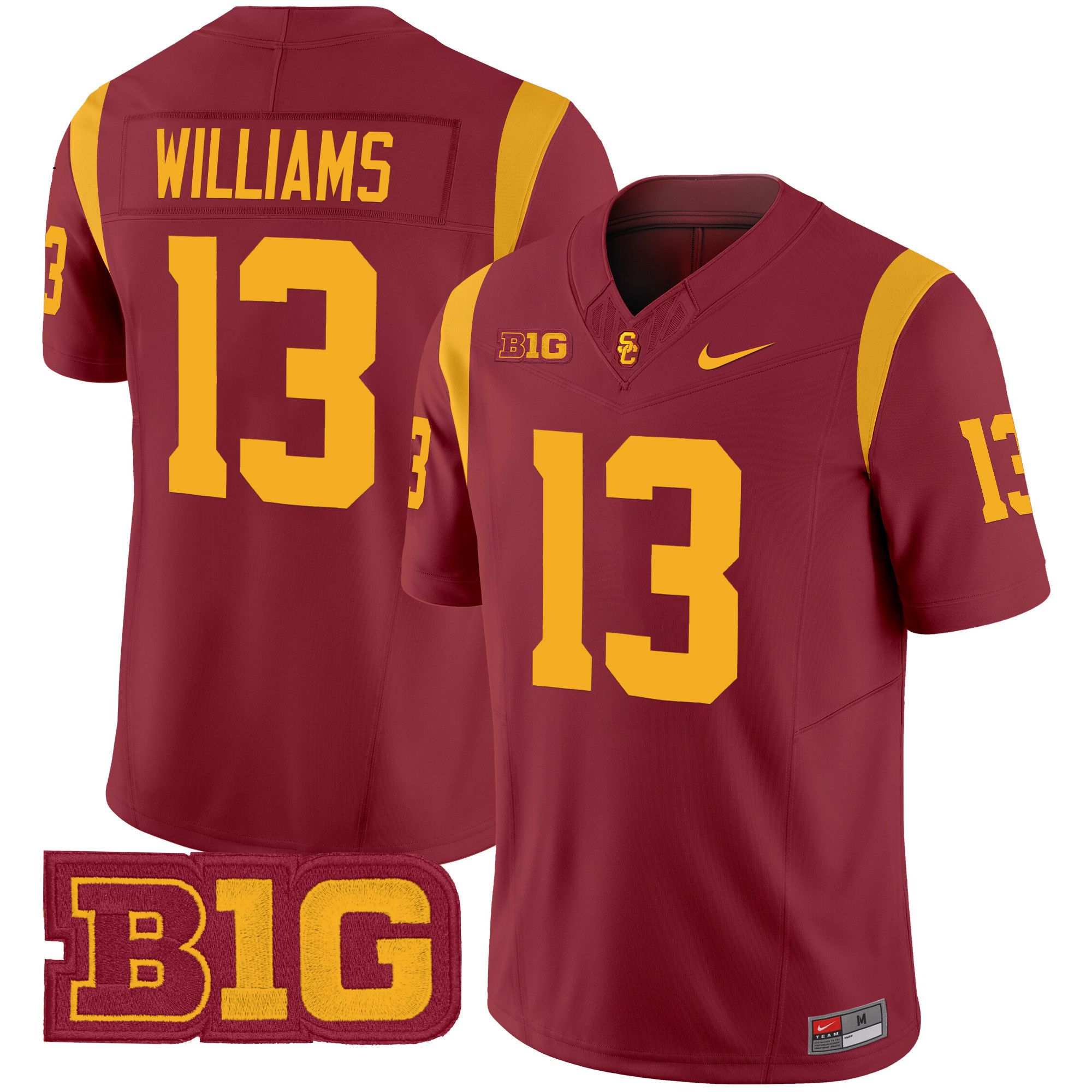 Men USC Trojans #13 Williams Red Nike 2024 Vapor Limited NCAA Jersey style 1